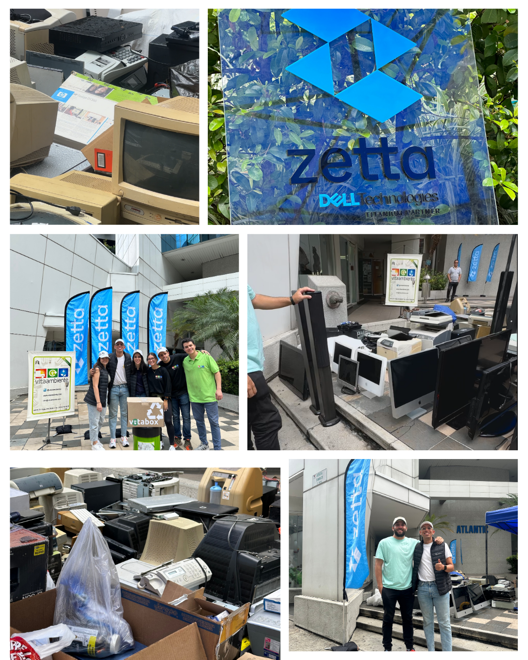 Voluntarios Zetta en jornada de recolección de desechos tecnológicos para un futuro más limpio y responsable.